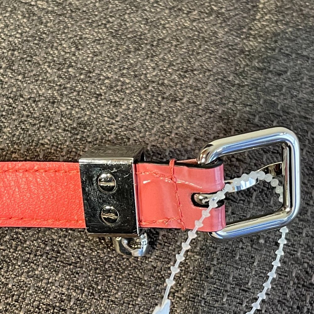 ALEXANDER MCQUEEN Double Wrap Skull Belt in Coral Calfskin Leather Size 32 - NWT - Picture 7 of 7